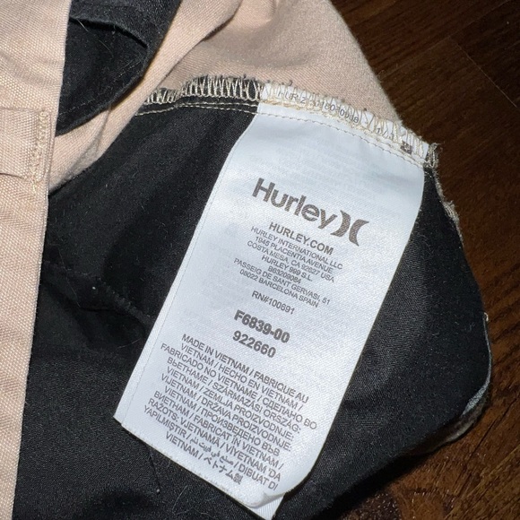 Hurley Men's Beige Flat Front Chino Hybrid Nike Dri Fit Shorts Size 34 - Picture 7 of 8